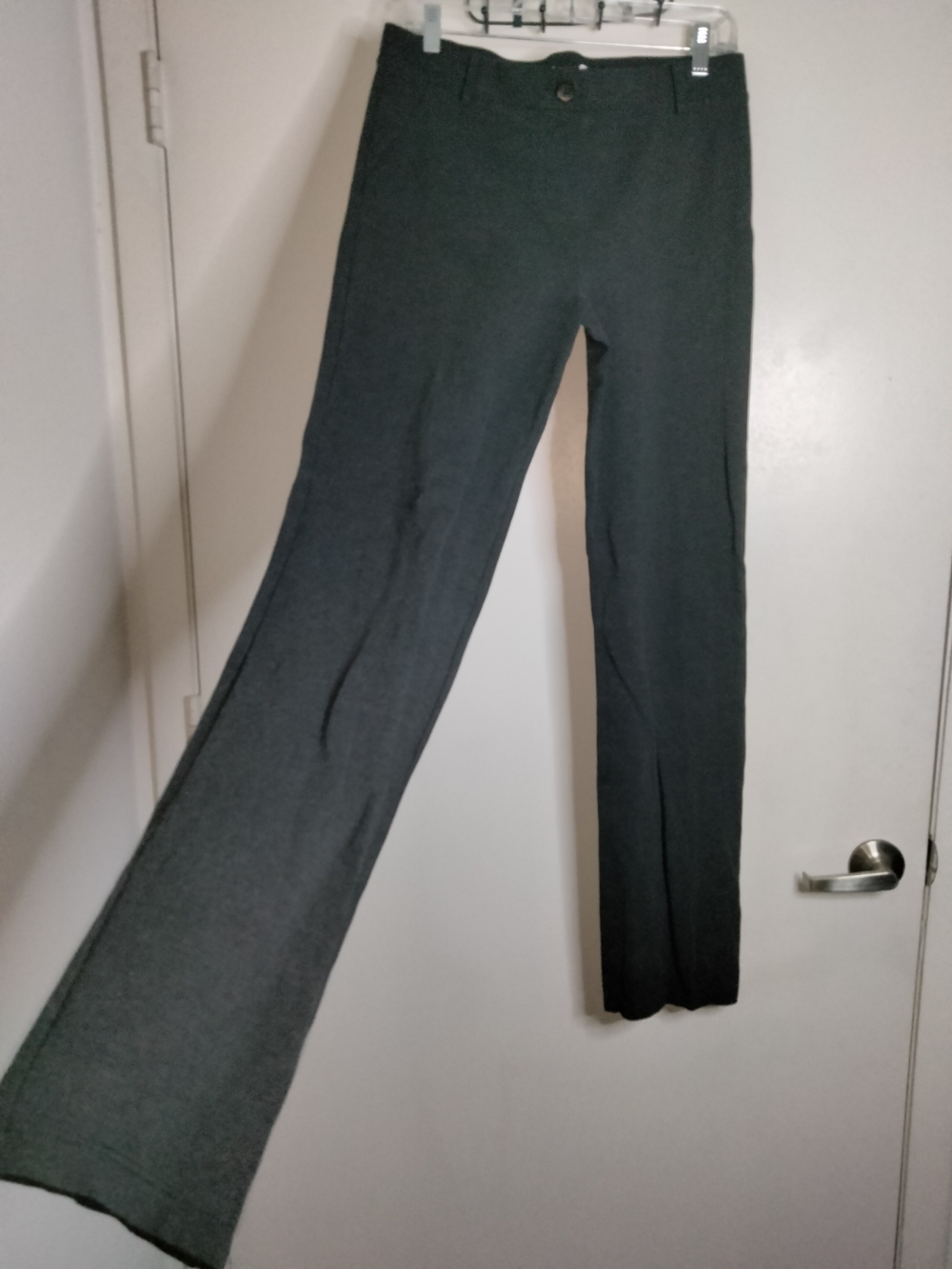 Betabrand (Size L) Long Dark Gray Boot-Cut Pull-on Yoga Business Casual Pants